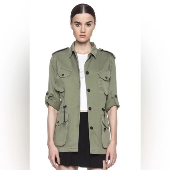 Rag & Bone O’Hara Cargo Utility Jacket Army Green Military Casual Women’s 2 - Picture 1 of 14